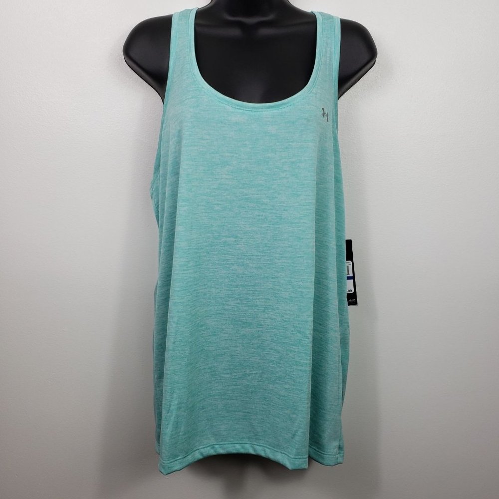 Under Armour Women's‎ Teal Heathered Racerback Tank Top XL  Athletic